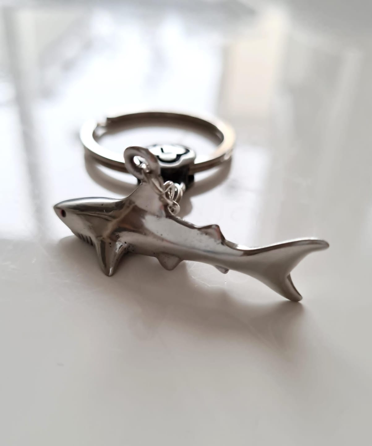 Customer photo review of Real Silver 925 key chain: Shark