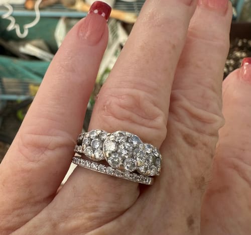 Customer photo review of Pave CZ Eternity Ring in Sterling Silver