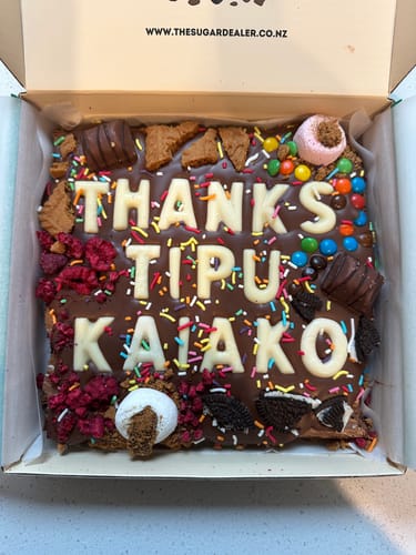 Customer photo review of Custom message loaded brownie