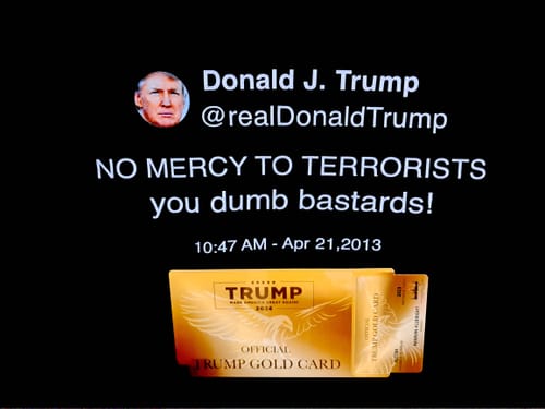 Customer photo review of No Mercy For Terrorists Tweet Tee