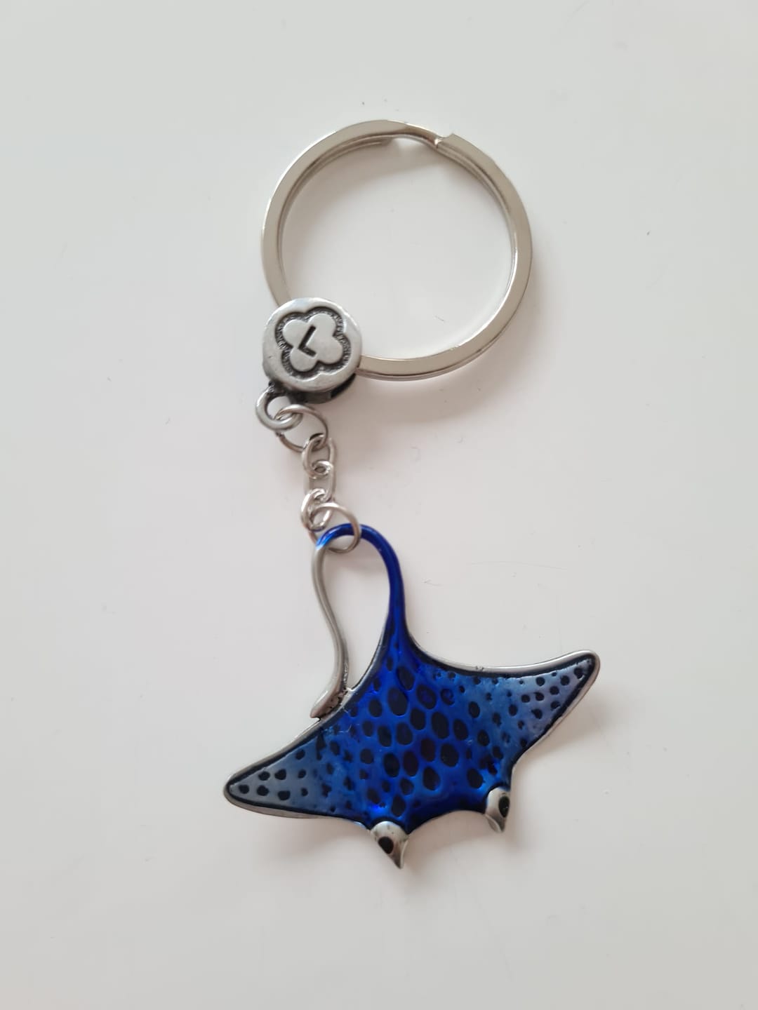 Customer photo review of Real Silver 925 key chain: Blue Manta