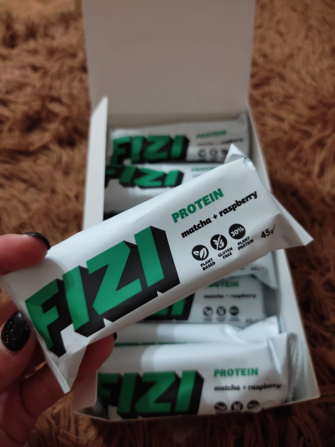 Customer photo review of BATON PROTEINOWY "MATCHA + RASPBERRY" 10 X 45G