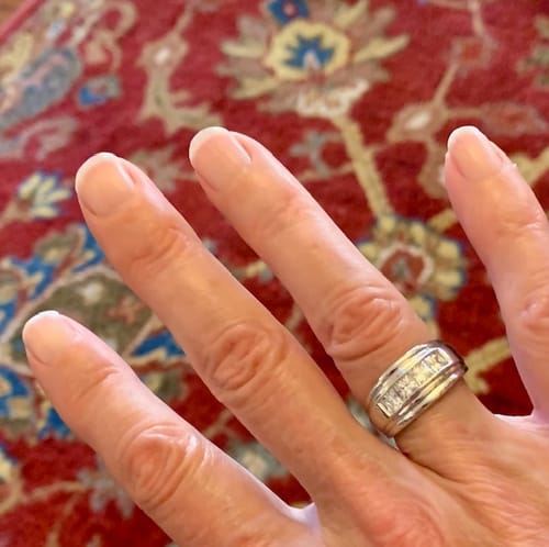 Customer photo review of 5-Stone Channel Princess CZ Eternity Ring in Sterling Silver