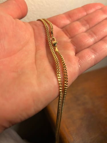 Reseña con foto de un cliente sobre Cadena Miami Cuban Oro 3mm