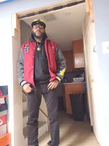 Customer photo review of BAPE Baseball Embroidered stars Jacket
