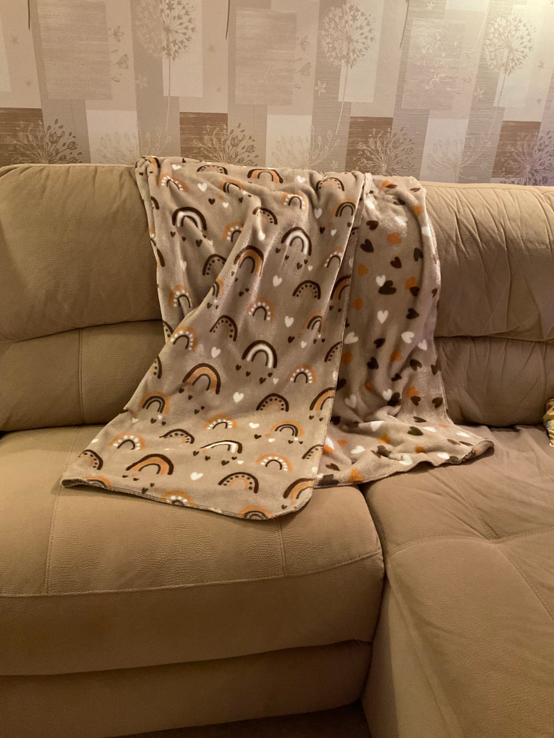 Customer photo review of Rainbow and Hearts Double Face Cuddle Fleece Fabric