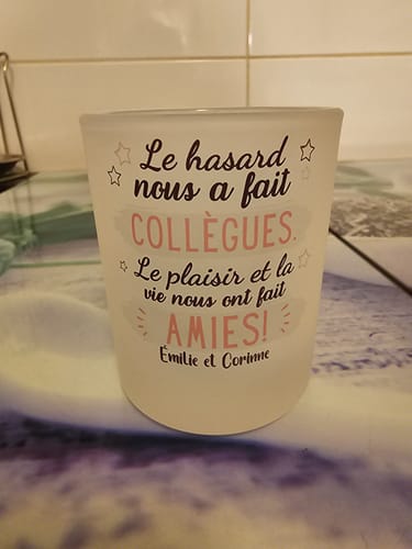 Customer photo review of De collègues à amies - Bougeoir personnalisé