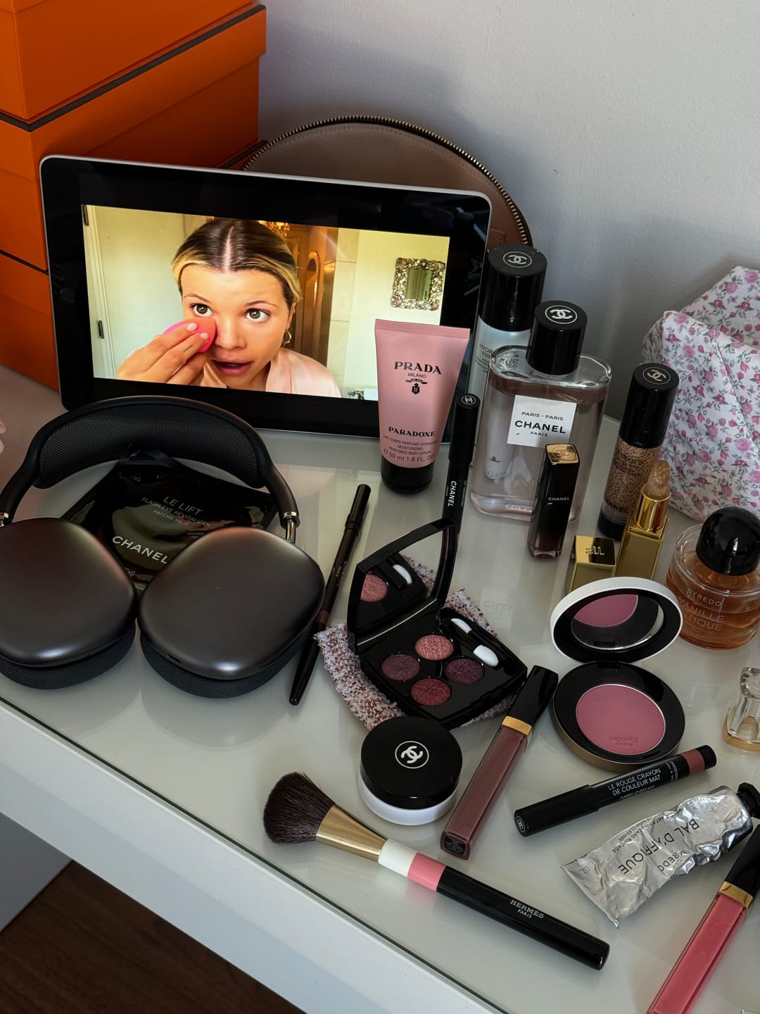 Customer photo review of Pink Petals Travel Pouch