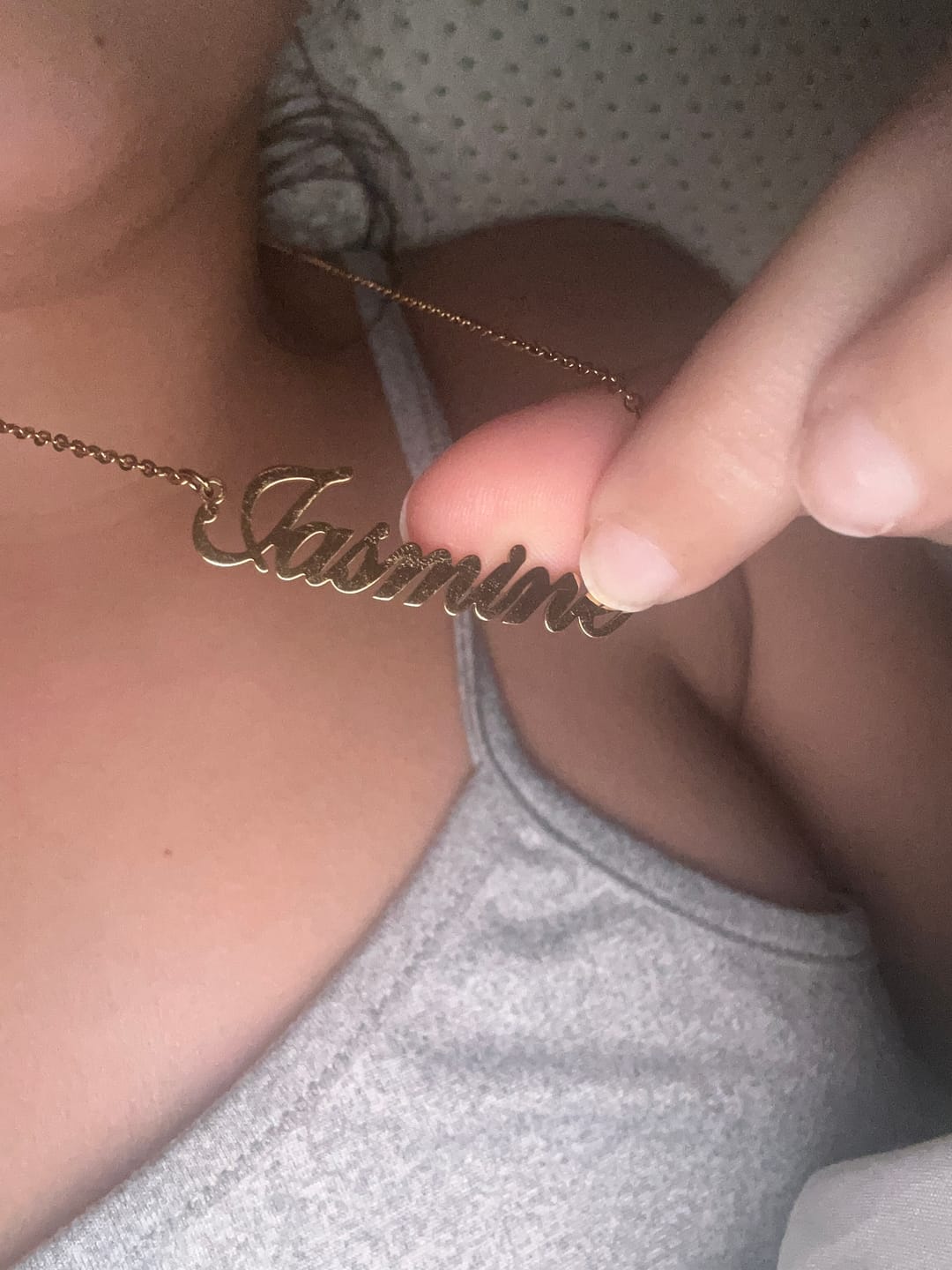 Customer photo review of LUX Name Necklace