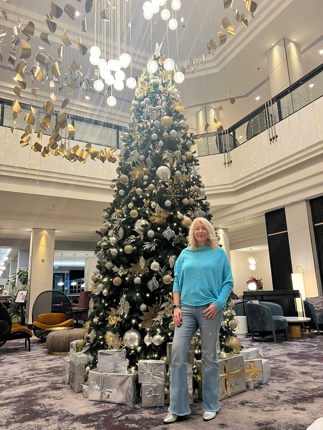 Customer photo review of Soft Knit Asymmetric Jumper - Berilli Blue