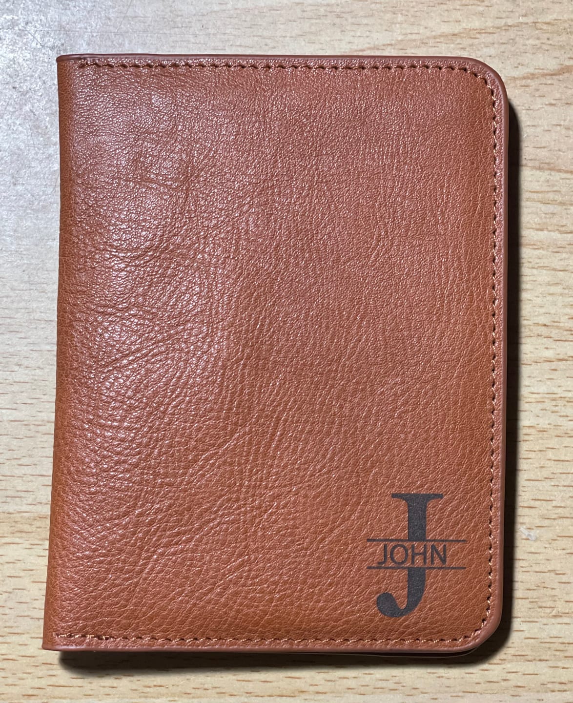 Customer photo review of Personalized Leather Passport Holder