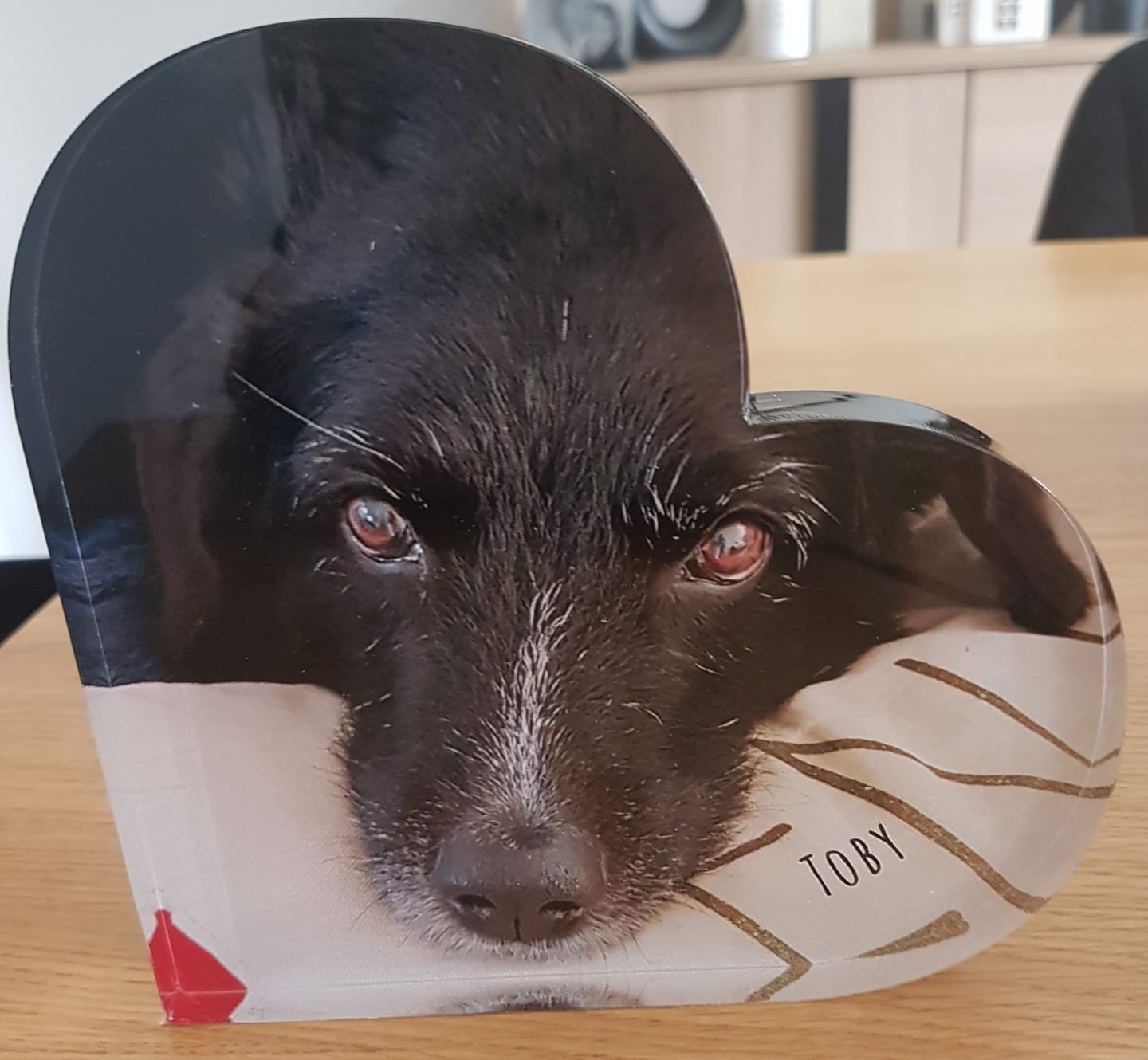 Customer photo review of Avec photo - Cœur en verre personnalisé
