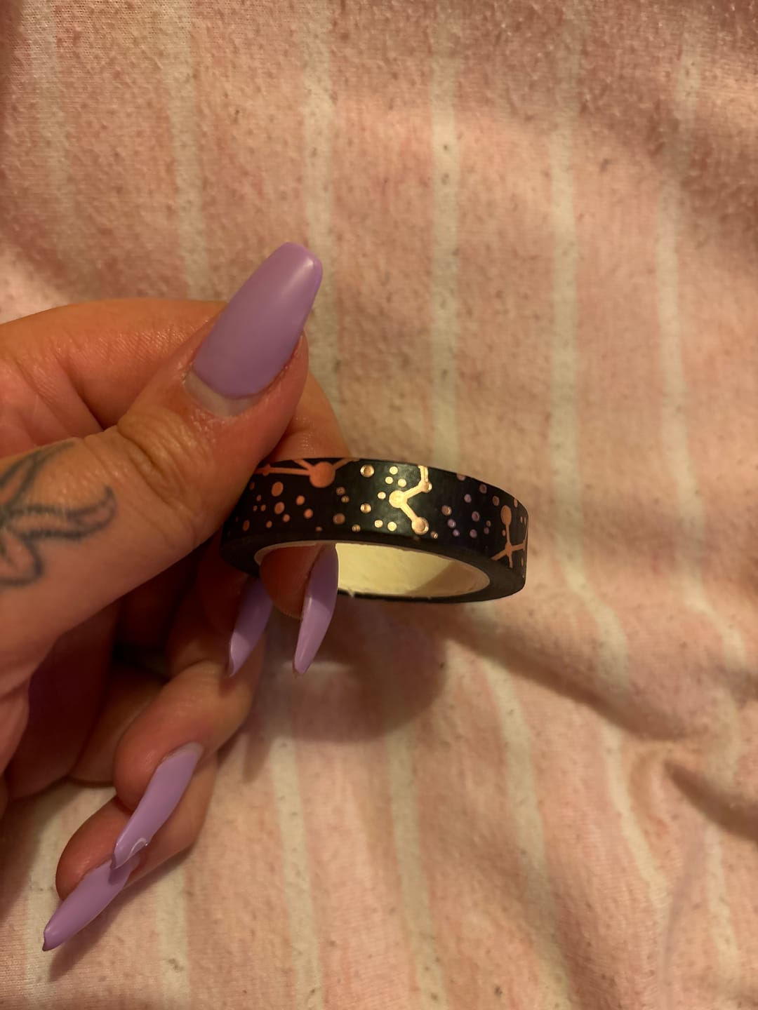 Customer photo review of Freebie Rose Gold Astronomy Washi Tape 10mm