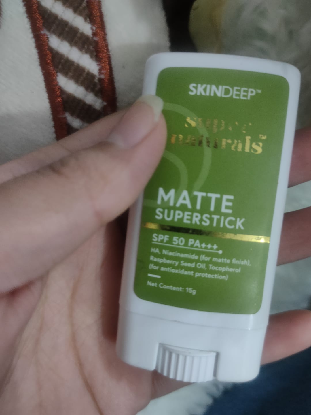 Customer photo review of MATTE SUPERSTICK - SPF 50 PA+++