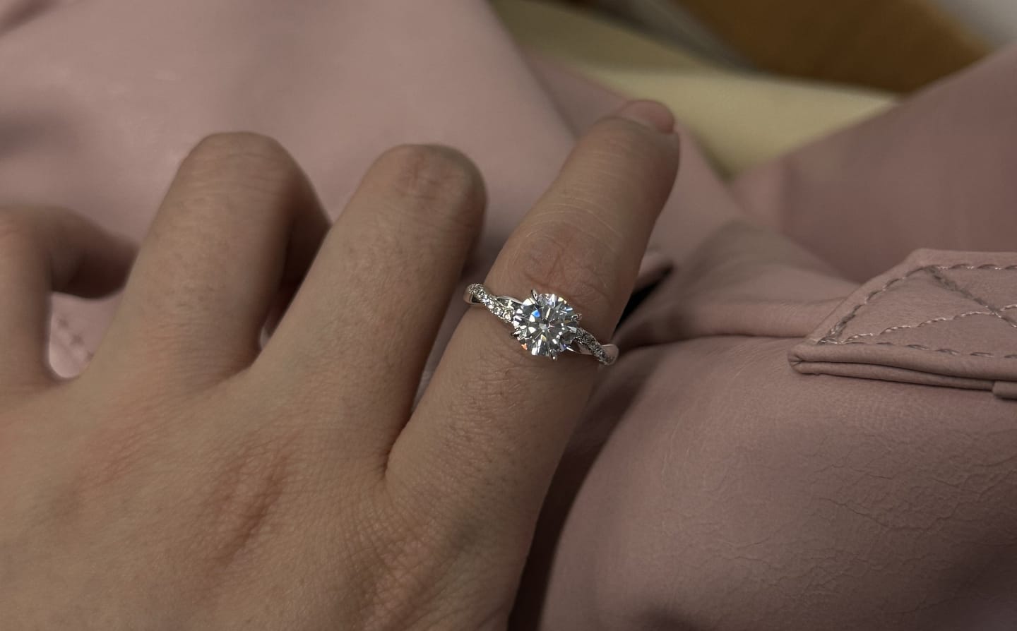 Customer photo review of S925 1.25 Carat Twist Round Cut Engagement Ring In Sterling Silver For Bridal & Daily Wear
