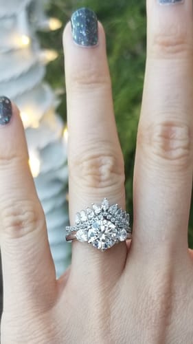 Customer photo review of 3-Stone 2ct CZ Ring in Sterling Silver