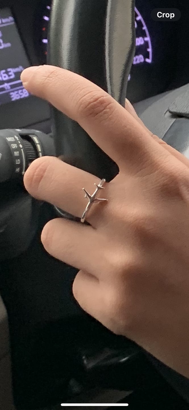 Customer photo review of Airplane Sterling Silver Ring