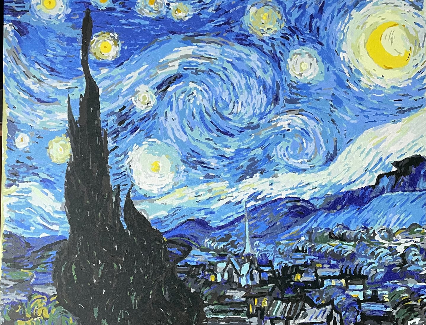 Customer photo review of Starry Night - Paint by Numbers