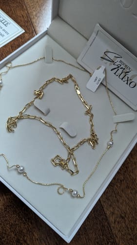 Customer photo review of 10KT Gold Paperclip Necklace 020