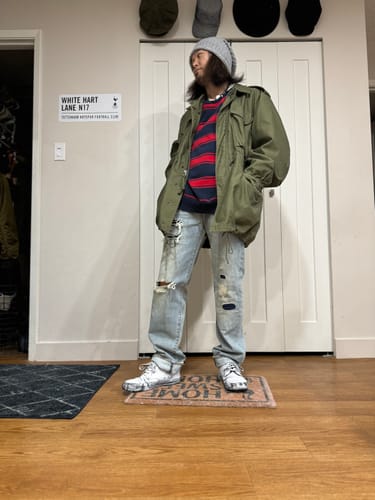 Customer photo review of Vintage French Military Jacket Mens Large Green 1978 70s Lined Coat