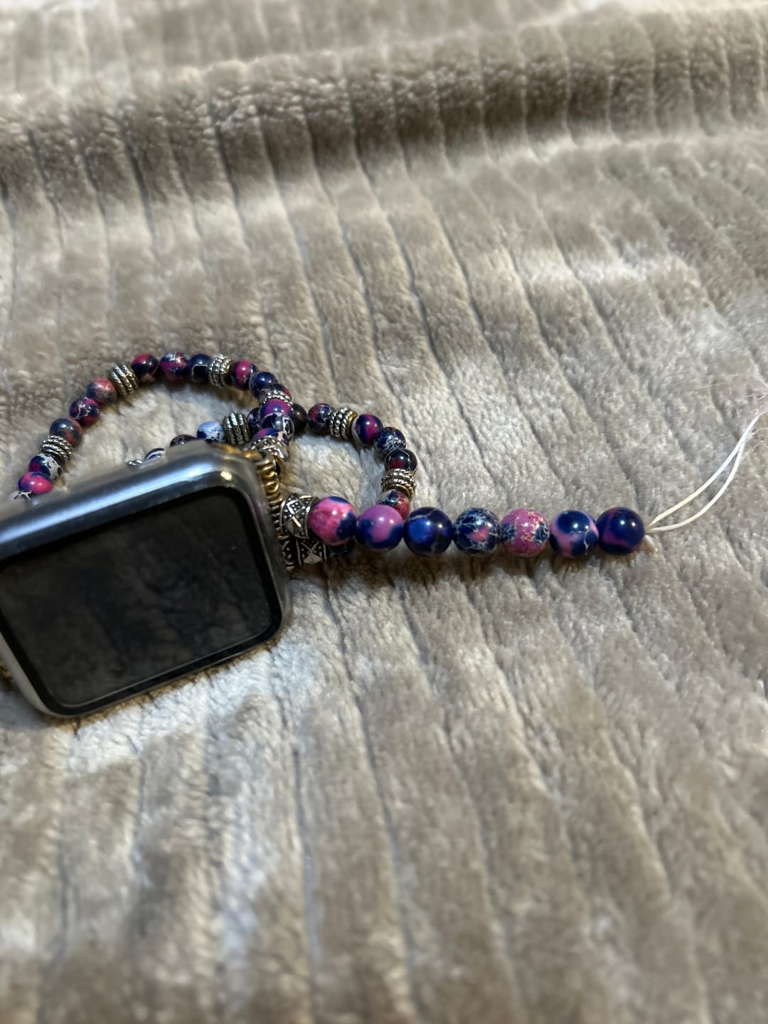 Customer photo review of Purple Jasper Stretch Apple Watch Strap