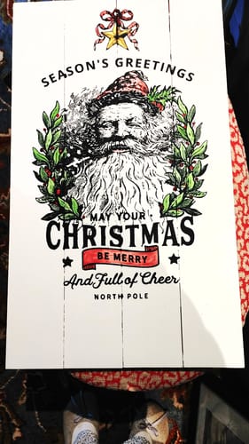 Customer photo review of Saint Nicholas - Mesh Stencil 12x18