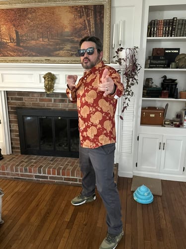 Customer photo review of Men's Funny Holiday Thanksgiving Turkey Day Festival Long Sleeve Shirt