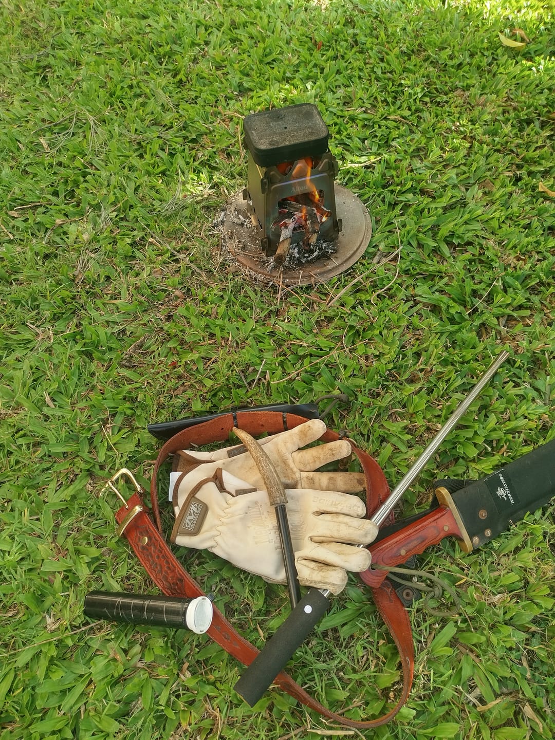 Customer photo review of Titanium Flatpack Twig Stove