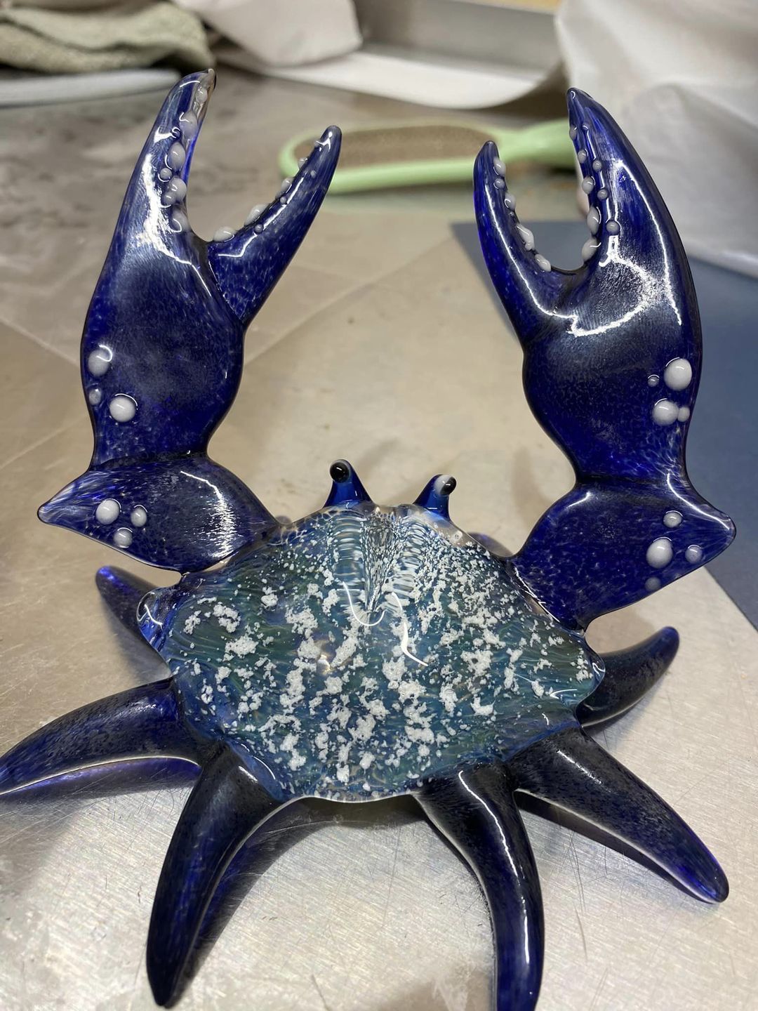 Customer photo review of Memorial Crab with Cremation Ash