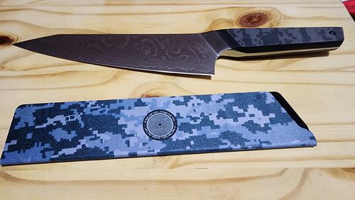 Customer photo review of Cuchillo Kiritsuke Acero Damasco - Colección Camuflaje