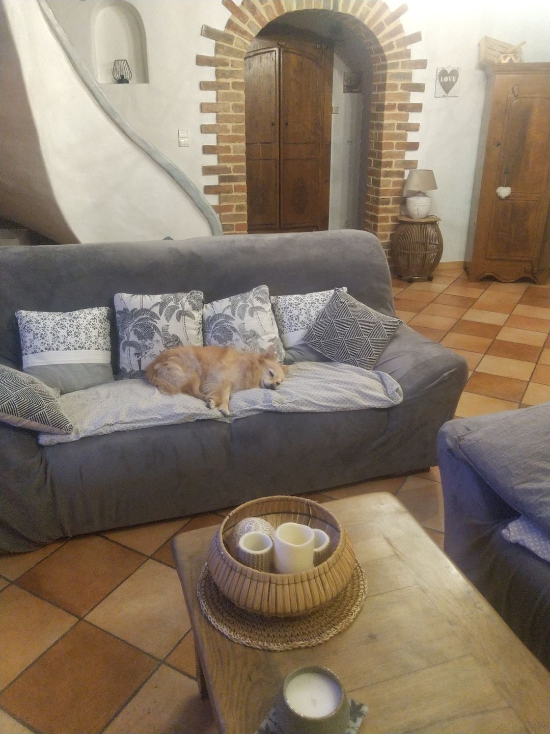 Customer photo review of Gris clair - Housses en velours Extensibles de Fauteuil et Canapé