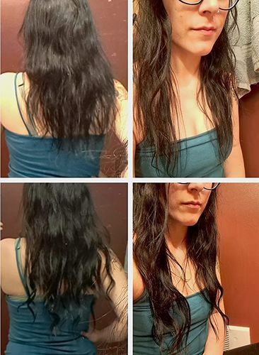 Customer photo review of Moresoo Remy Clip In Brazilian Human Hair Extensions Dark Brown(#2)