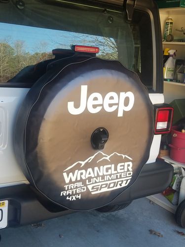 Customer photo review of Custom Spare Tire Cover for Jeep, RV, Bronco Camper, Trailer, & More