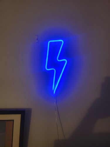Customer photo review of Neon Lightning Bolt Sign