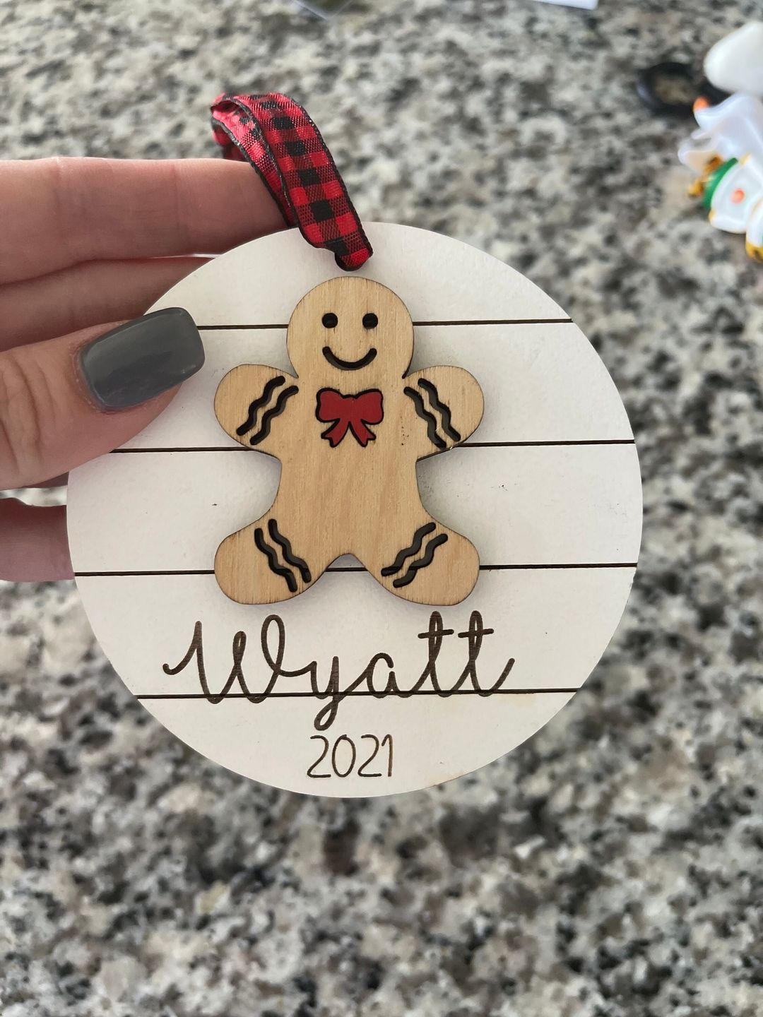 Customer photo review of Personalized Gingerbread Ornament