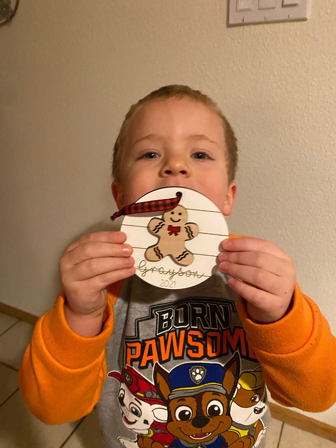 Customer photo review of Personalized Gingerbread Ornament