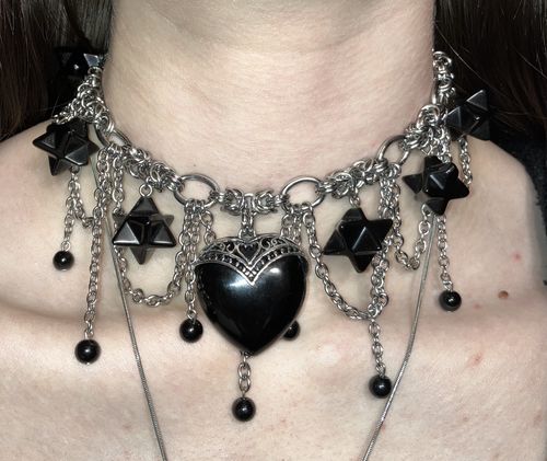 Customer photo review of Obsidian Adornment Chain