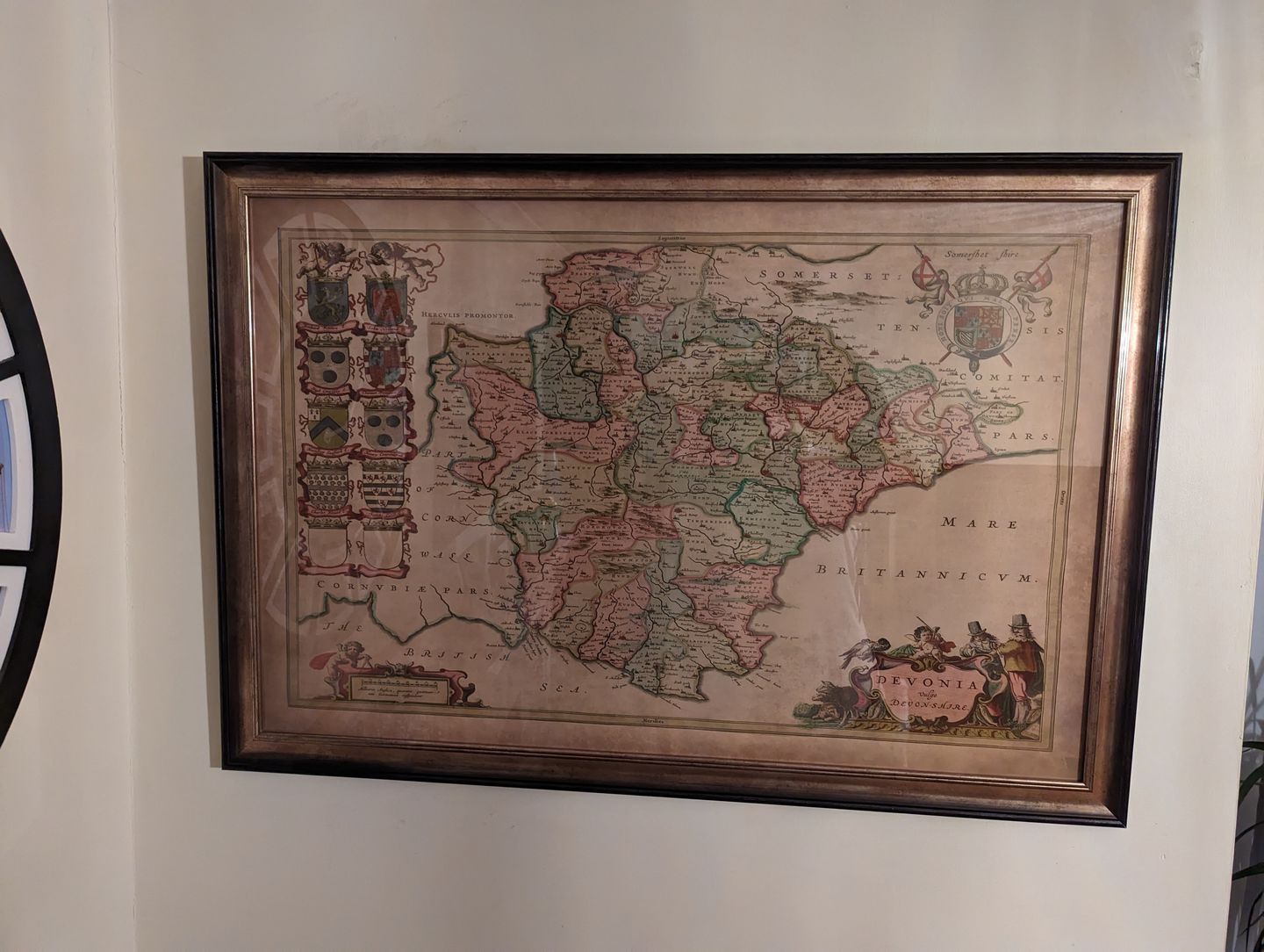 Customer photo review of Old Map of Devon in 1665 by Joan Blaeu - Plymouth, Exeter, Torquay, Paignton, Exmouth, Barnstaple, West Country