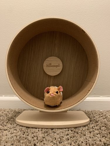 Customer photo review of Niteangel Wooden Hamster Exercise Wheel:- Silent Hamster Running Wheel for Hamsters Gerbil Mice and Other Similar-Sized Small Pets