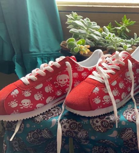 Customer photo review of Just Love Skulls & Bones Shoes