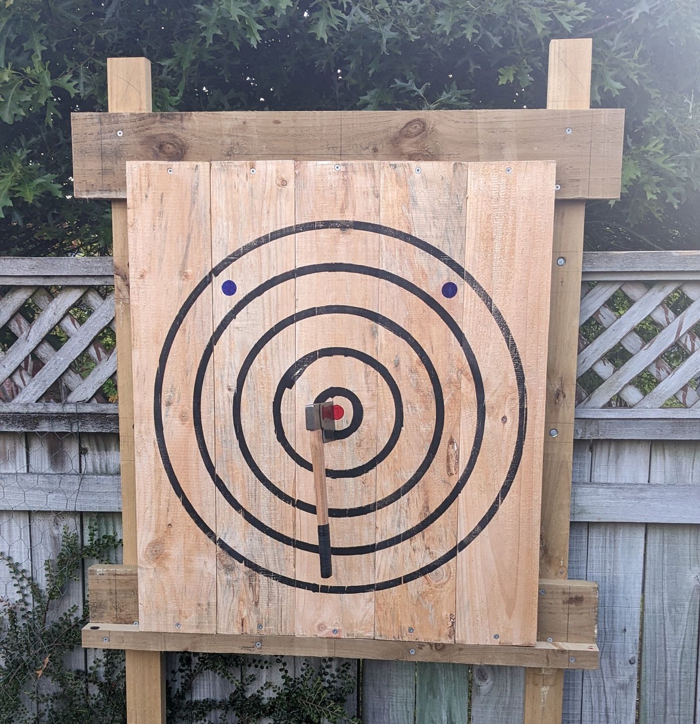 Customer photo review of Axe Throwing Target Builder Kit (Refillable Markers + Stencil)