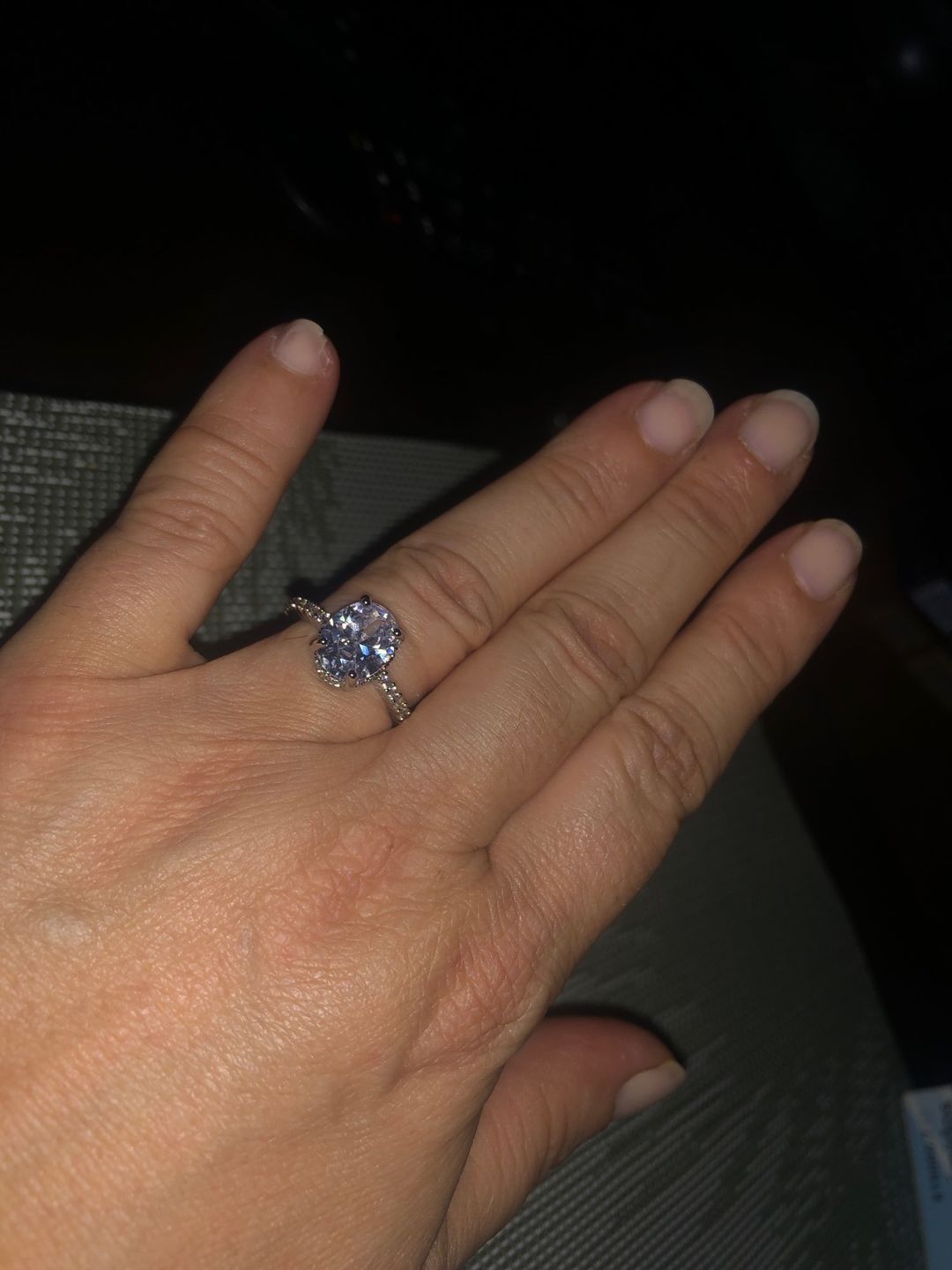 Customer photo review of Oval Hidden Halo