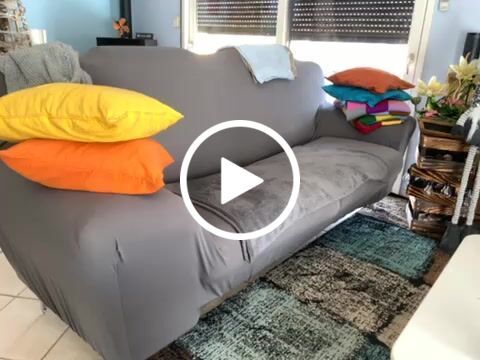 Customer video review of Gris anthracite - Housses Extensibles de Fauteuil et Canapé