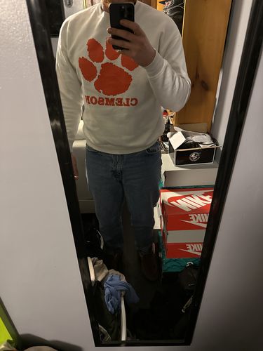 Customer photo review of Vintage Clemson University Russell Athletic Sweatshirt Size XL Fits Size L
