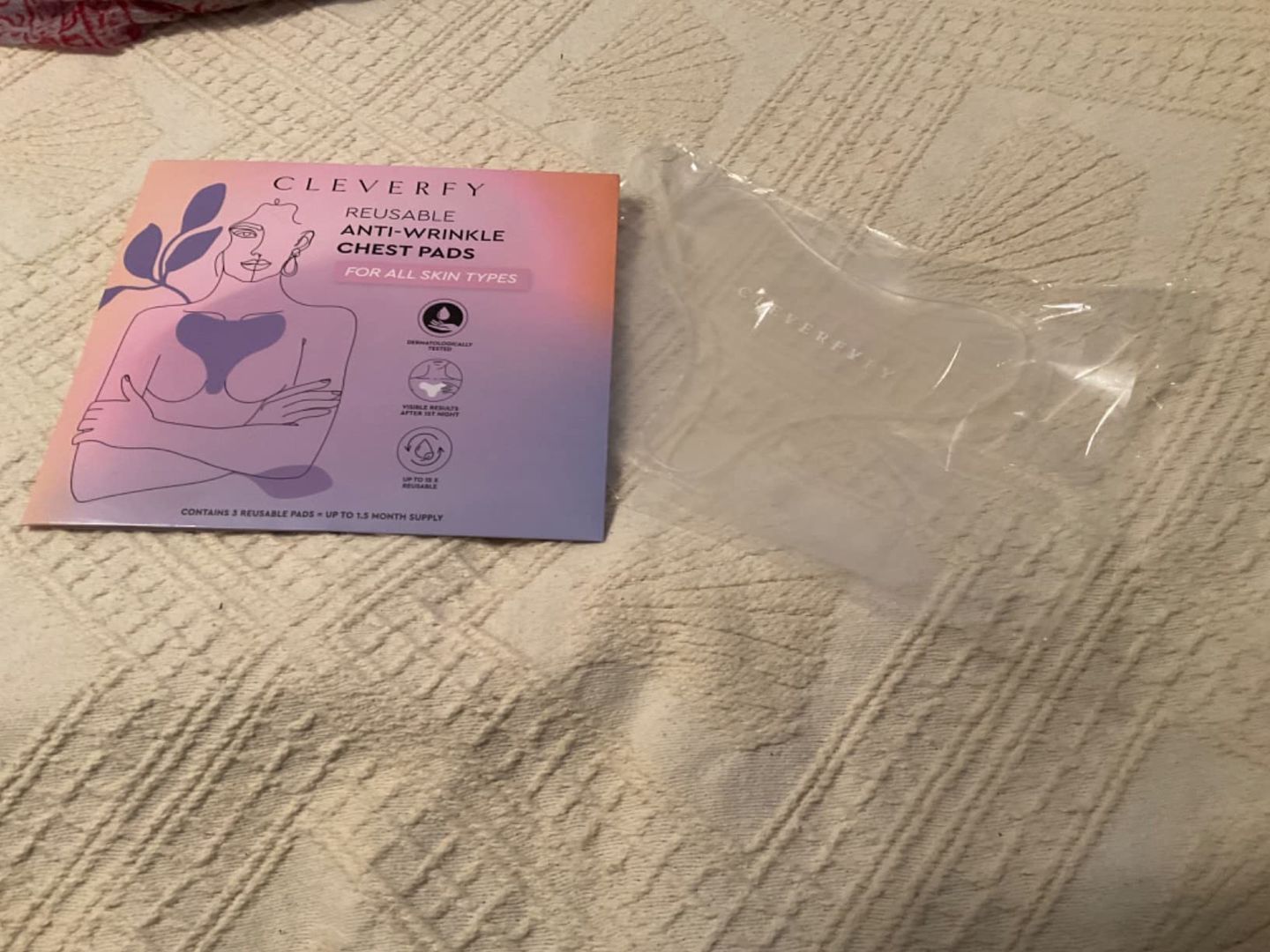Customer photo review of Anti-Wrinkle Silicone Chest Pads | 3 Pack T-shape - CA