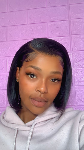 Customer photo review of Brazilian Lace Front Wig - Straight - 8"