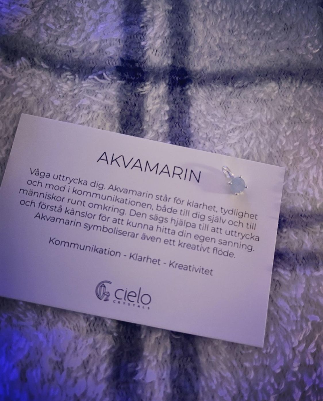 Customer photo review of Kristallberlock Akvamarin Silver