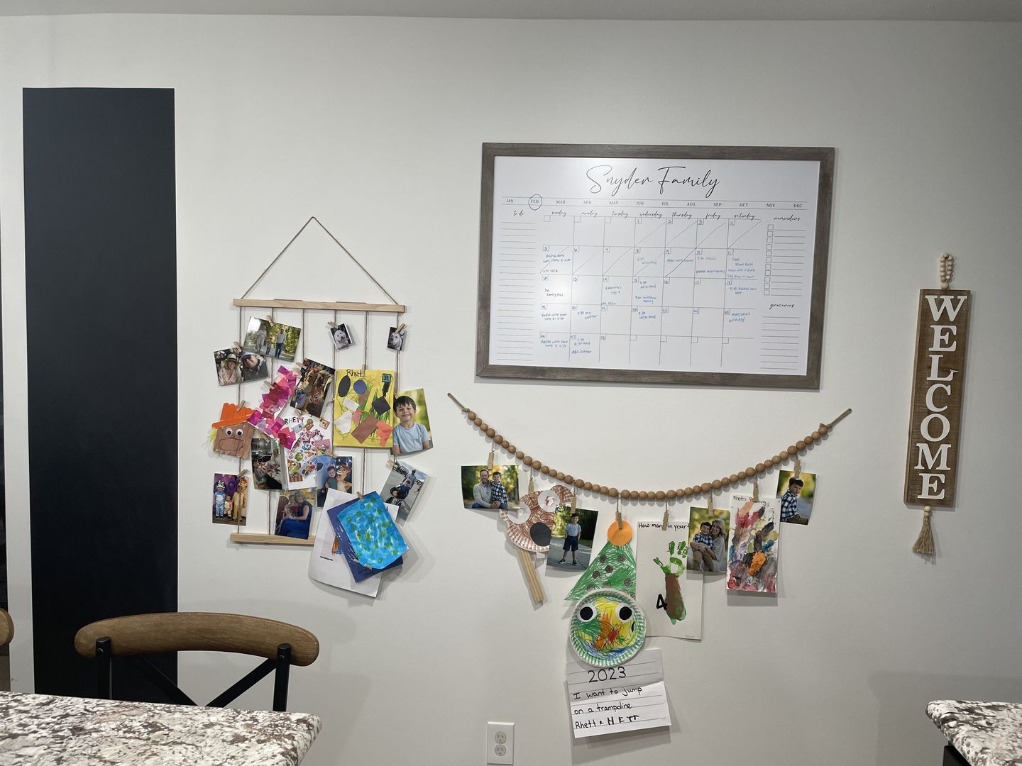 Customer photo review of Monthly Framed Whiteboard Calendar + 3 sections | Horizontal Pennington