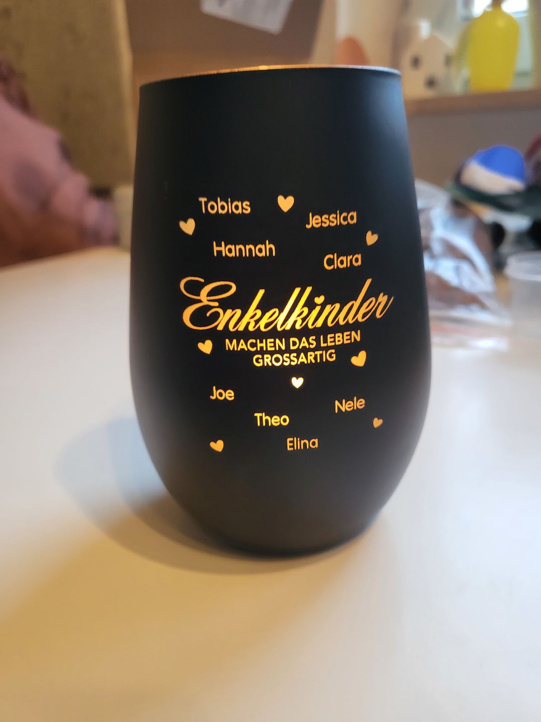 Customer photo review of Meine Enkelkinder - Großeltern-Windlicht