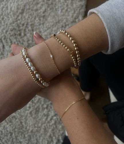 Customer photo review of mini hearts juno bracelet (3mm)